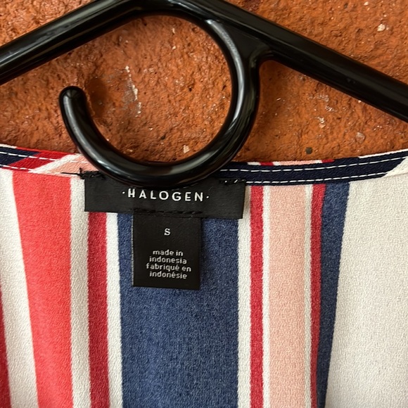 Halogen Dress Wrap Tie Back Multi Color Striped Size Small - Picture 4 of 7
